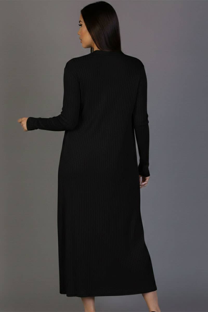 CAPELLA APPAREL - Wholesale Dress - Women's - Ribbed Cardigan & Cami Midi Bodycon Dress2