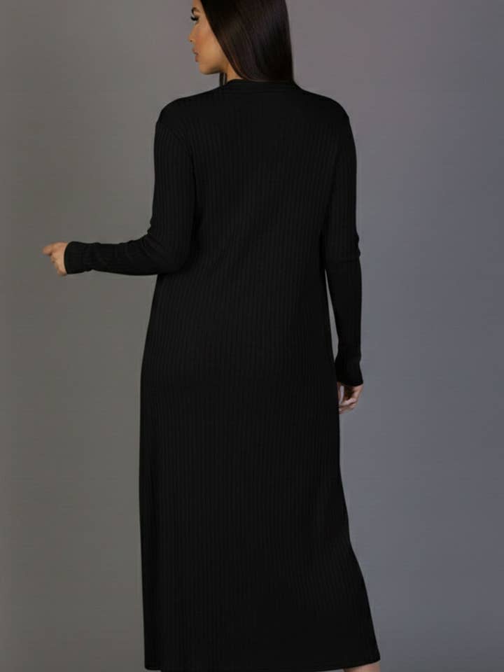 CAPELLA APPAREL - Wholesale Dress - Women's - Ribbed Cardigan & Cami Midi Bodycon Dress2