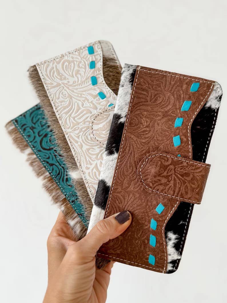Boho Ranch Shop - Wholesale Wallet - Women's - Western Floral Leather Tooled Wallet1