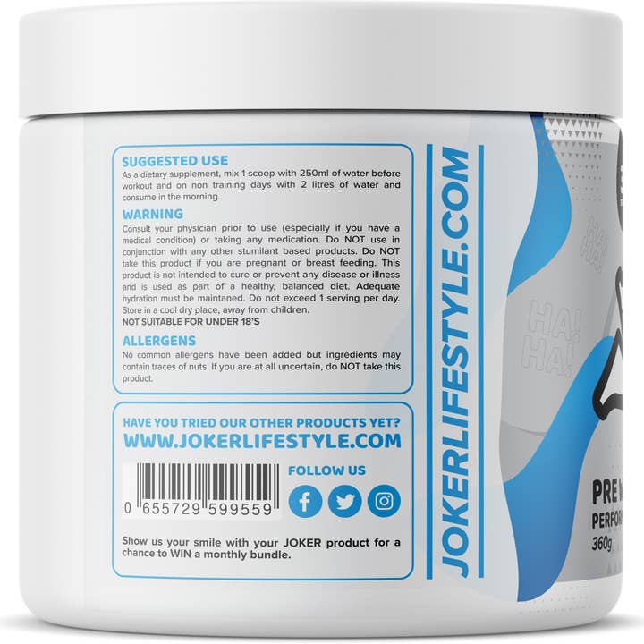Joker Lifestyle - Vendita all'ingrosso Vitamine/integratori orali - Integratore pre-allenamento Joker Lifestyle 30 porzioni1