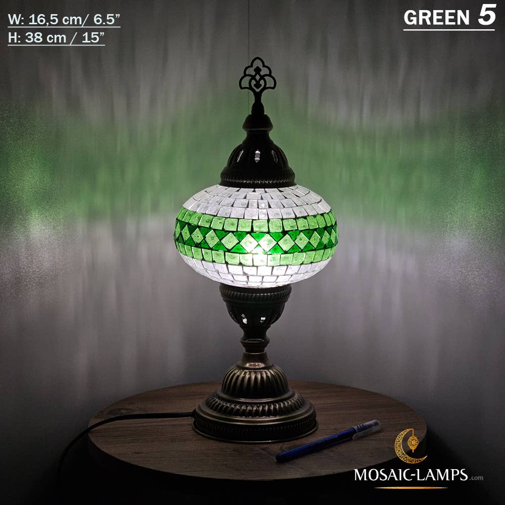 Mosaic Lamps - Vendita all'ingrosso Lampada da scrivania/d'accento - Lampada da tavolo grande a globo con mosaico turco, Marrakec, oltre 10 colori30