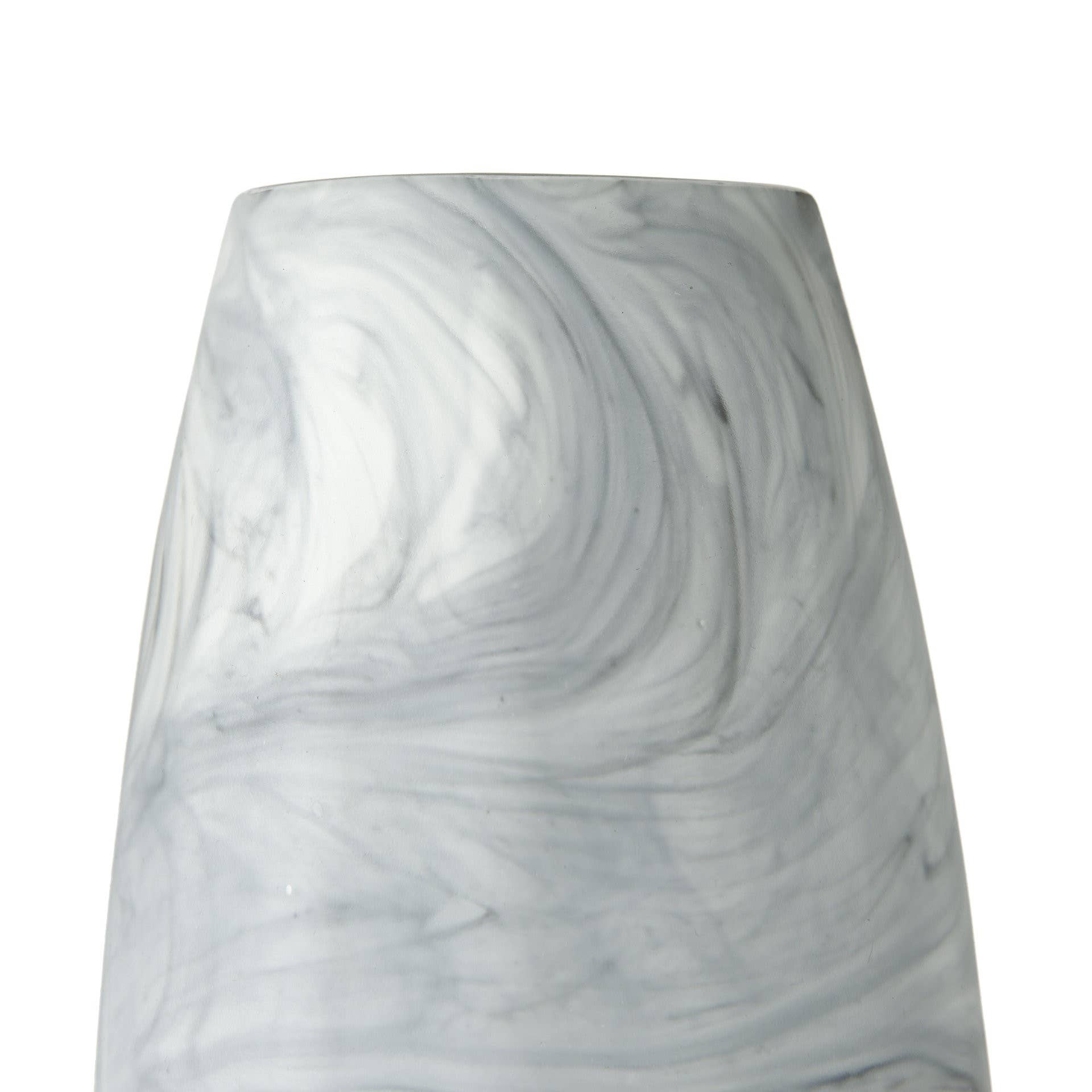 HomeRoots - Wholesale Vase - 12" Gray and White Marble Design Glass Vase2