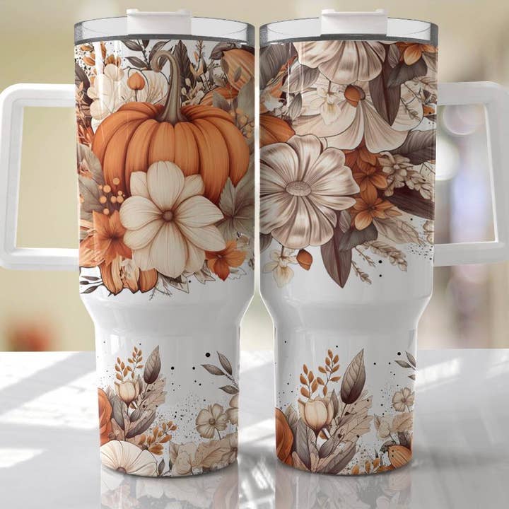 Gobelet d'automne neutre de 40 oz avec poignée pour la vente par Blackrockcreations