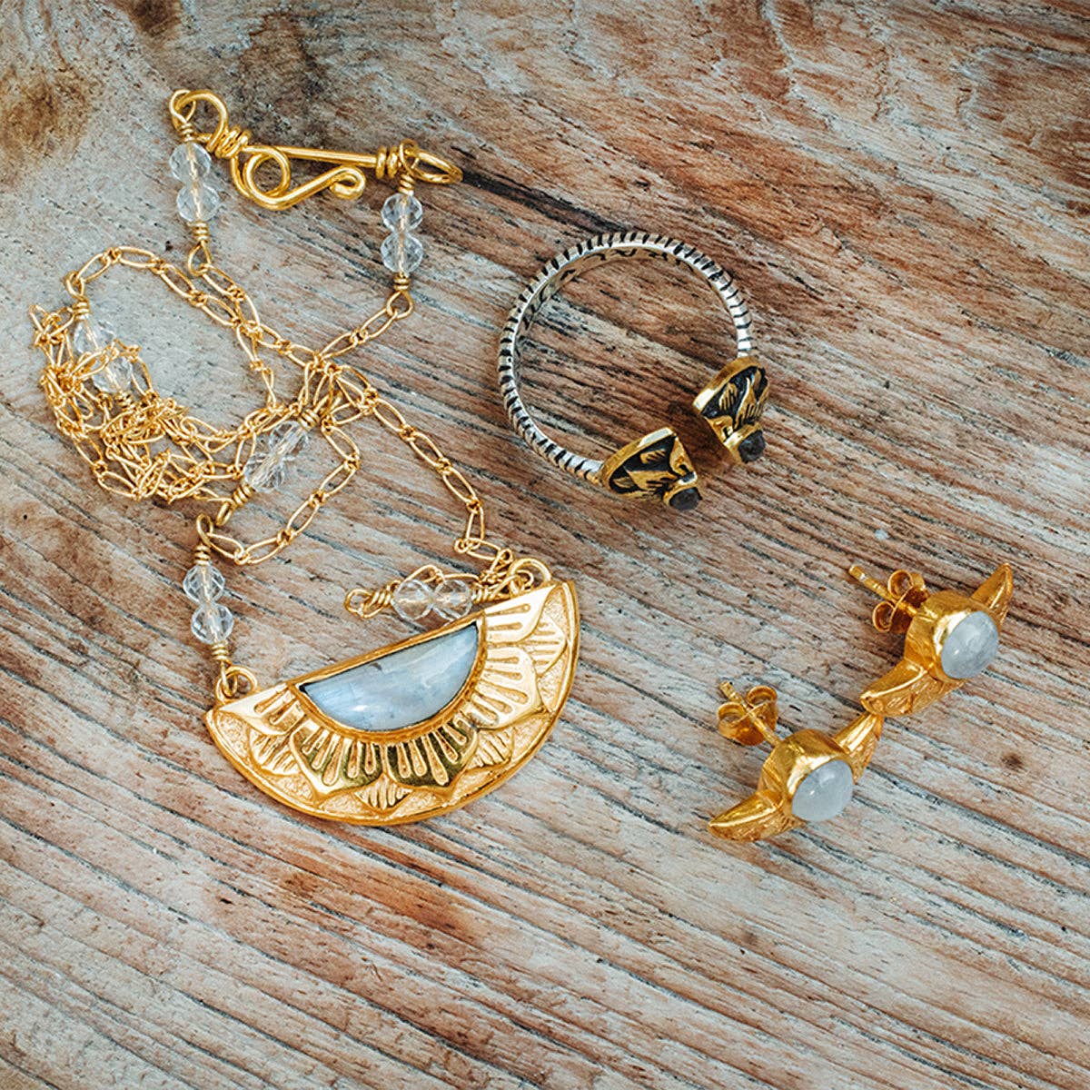 bahgsu jewels - Wholesale Pendant/Charm Necklace - Natural Mystic Necklace :: Moonstone12