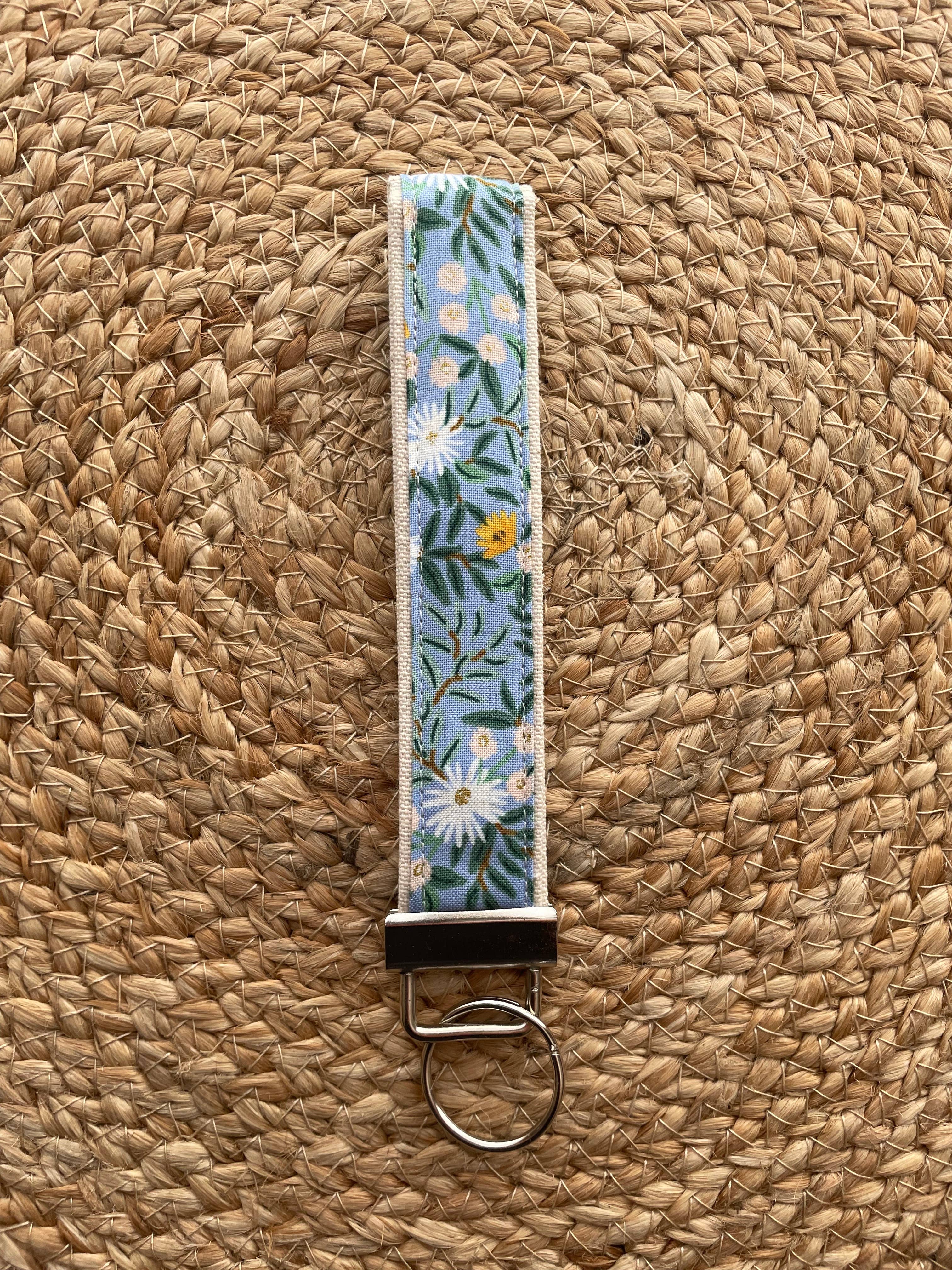 Designs by Rachel Joy - Wholesale Keychain - Women's - Rifle Paper Co. Daisy Fields Blue Keychain Wristlet1