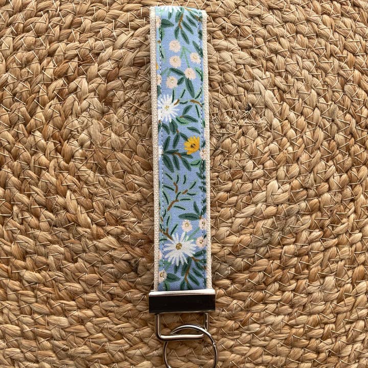 Designs by Rachel Joy - Wholesale Keychain - Women's - Rifle Paper Co. Daisy Fields Blue Keychain Wristlet1