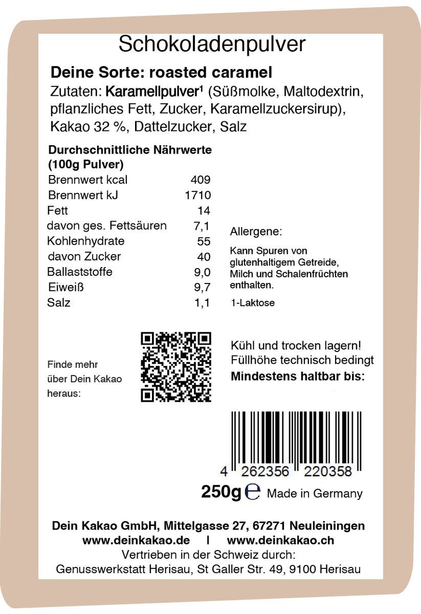 Dein Kakao - Wholesale Hot Cocoa Mix/Kit - roasted caramel chocolate powder | Your cocoa | Caramel4