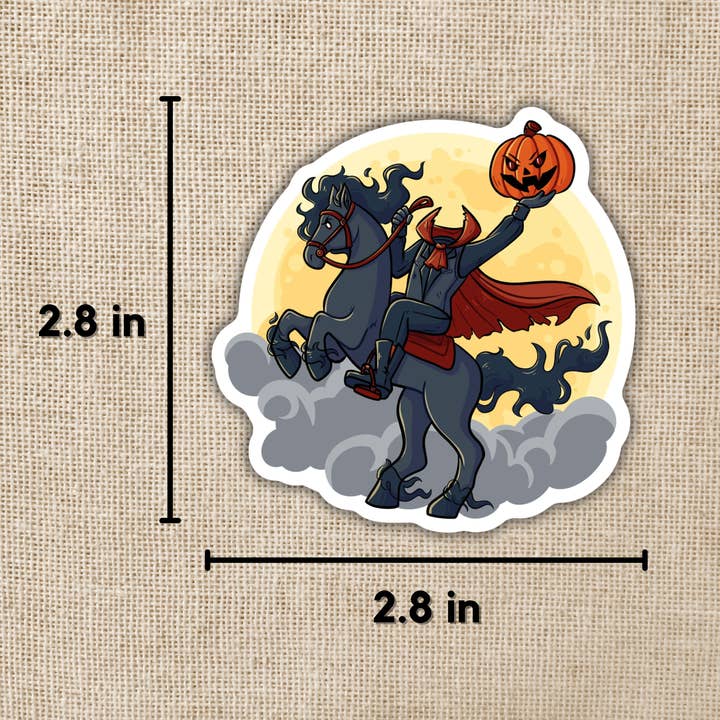 Kingdom of Threads - Wholesale Sticker - Headless Horseman Pumpkin Head Sticker