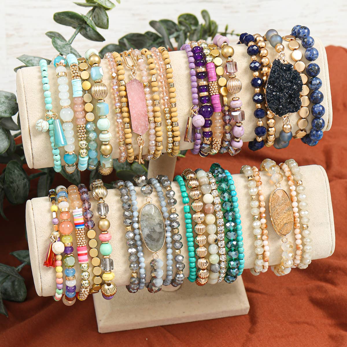 MYS Wholesale Inc - Wholesale Charm/Dangle Bracelet - Druzy Charm Mixed Bracelet Set1