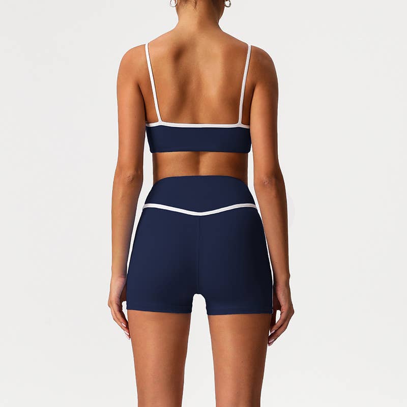 WONDERXFANS - Vente Ensemble de sport – femme - Ensemble 2 pièces : soutien-gorge à coussinets intégrés + short taille haute9