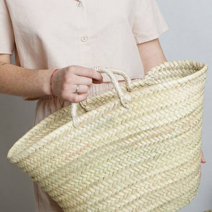 High crafty - Wholesale Basket - Handcrafted Short Handle Palm Basket – Elegant Christmas Bas10