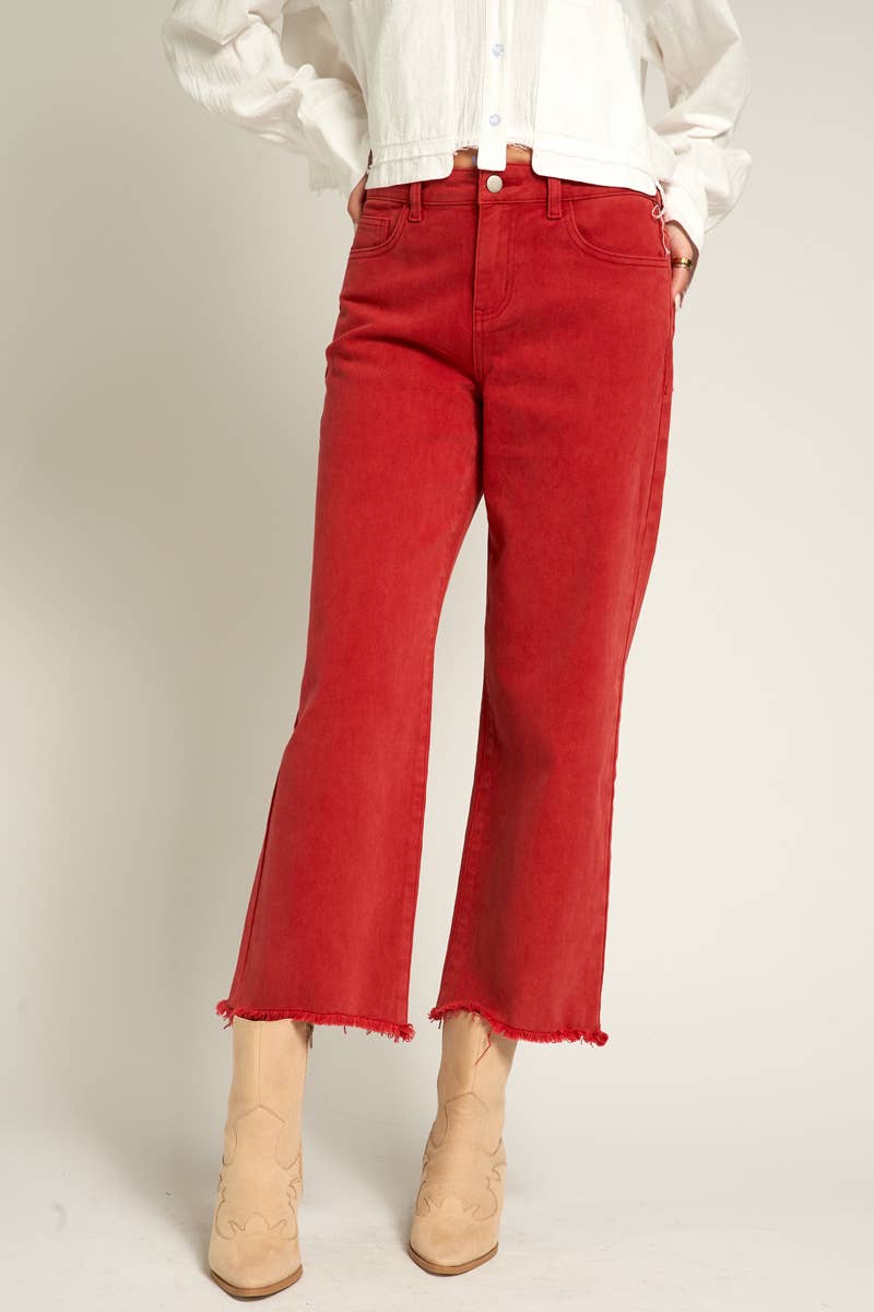 En Crème - Wholesale Jeans - Women's - Cropped Jeans with Frayed Hem 1