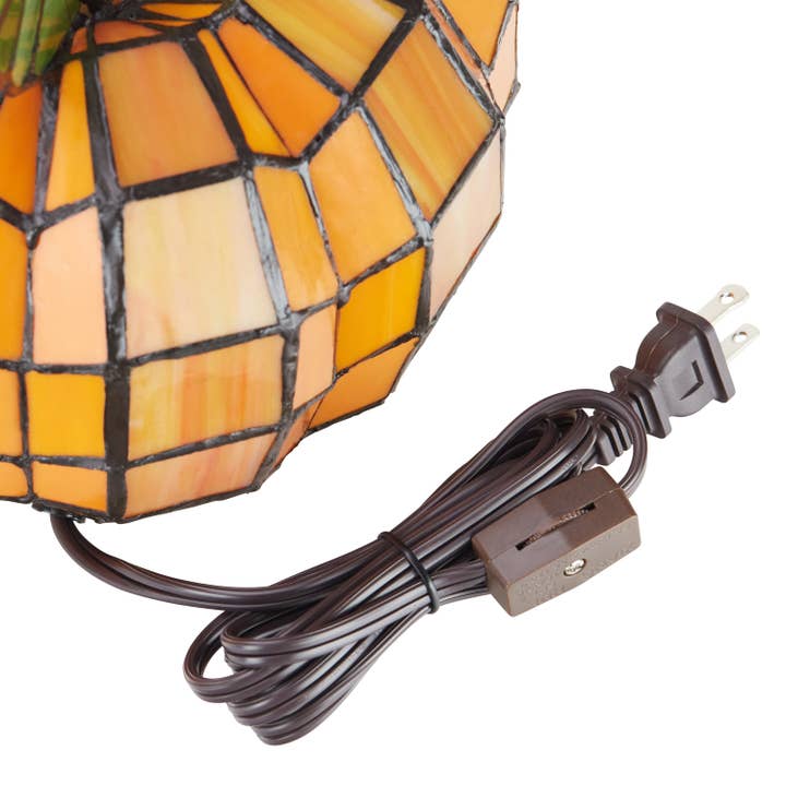 River of Goods - Wholesale Accent/Desk Lamp - 9"H Patch the Pumpkin Tiffany Stained Glass Accent Lamp10