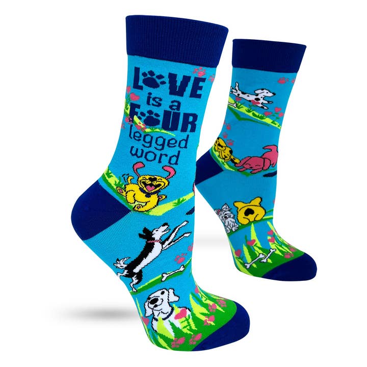 Love is Four Legged Word Women's Crew Socks and other Purchase Wholesale fabriquer un céréales. Free Returns & Net 60 Terms on Faire trending on Faire.