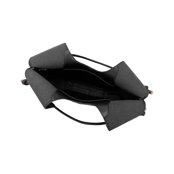 Melie Bianco - Wholesale Shoulder Bag - Women's - Tracy Black Recycled Vegan Shoulder Bag