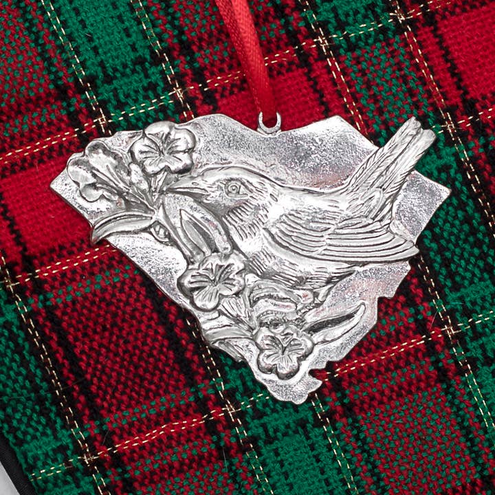 Handmade State Symbols Christmas Ornament- South Carolina SC for wholesale by House of Morgan Pewter