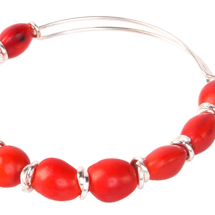 Red Adjustable Beaded Bracelet for wholesale by Evelyn Brooks