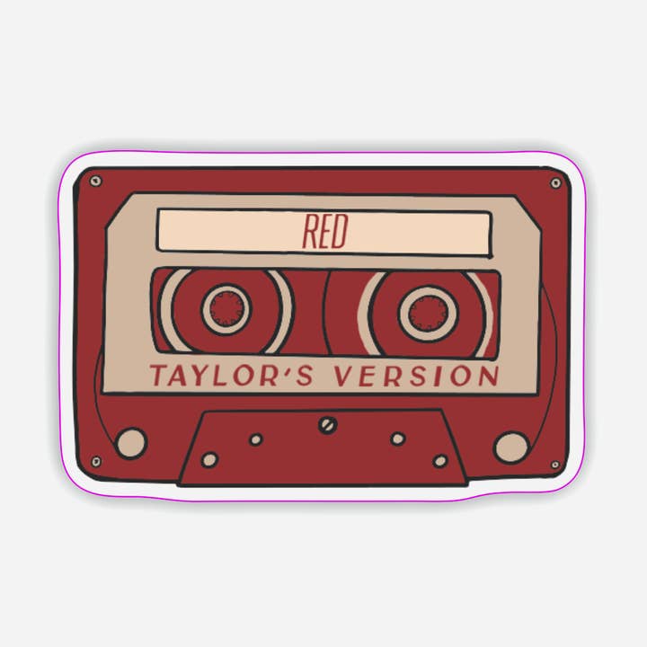 Red Album Inspired Cassette Tape Sticker - Taylor Swift for wholesale by Danni Boden Designs