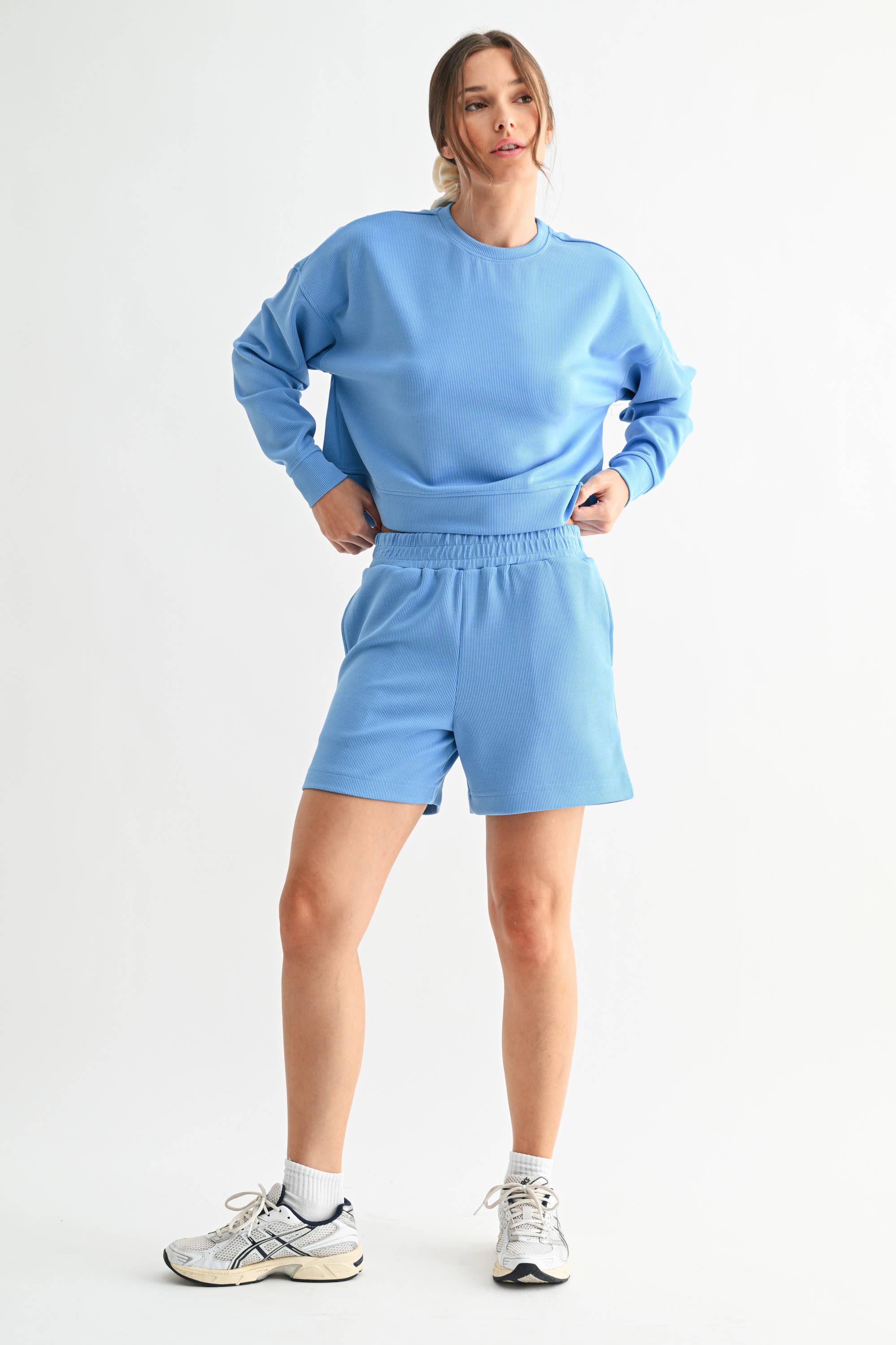 Mono B - Wholesale Lounge Shorts - Women's - Luxe Sand Wash Rib Lounge Shorts29