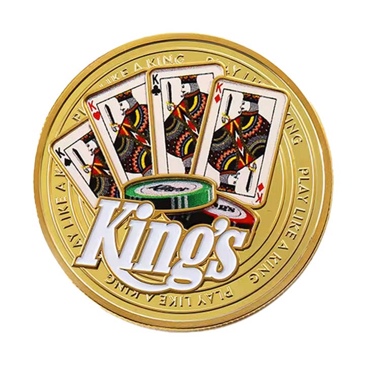 Juega como un rey Casino Poker con monedas chapadas en oro para venta al por mayor de Blinkee.com, LLC