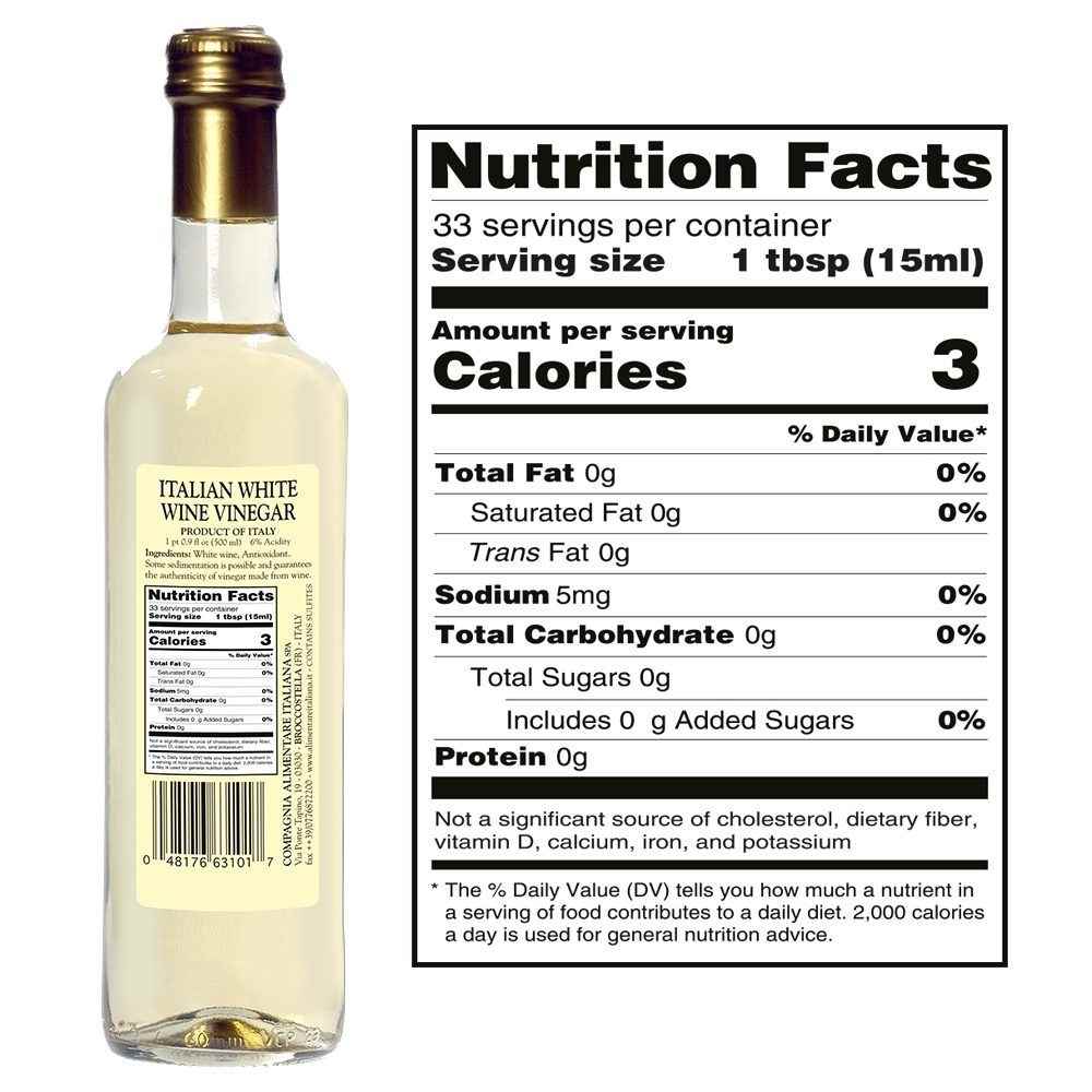 Fine Italian Food - Wholesale Vinegar - Mantova Italian White Wine Vinegar, 17 fl. oz.4