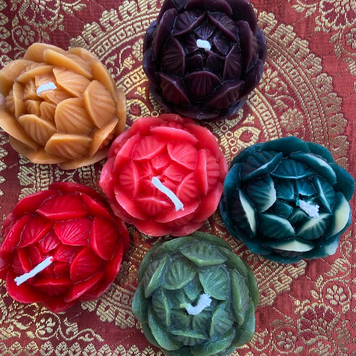 Live Light Beeswax Candles - Wholesale Grappige kaars - Lotus meditatie kaarsen geschenkset4