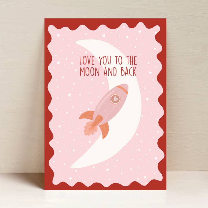 Stampa artistica A4 - Ti amo fino alla luna. Carina arte da parete per la stanza dei bambini. per la vendita all'ingrosso da parte di From Rosalie