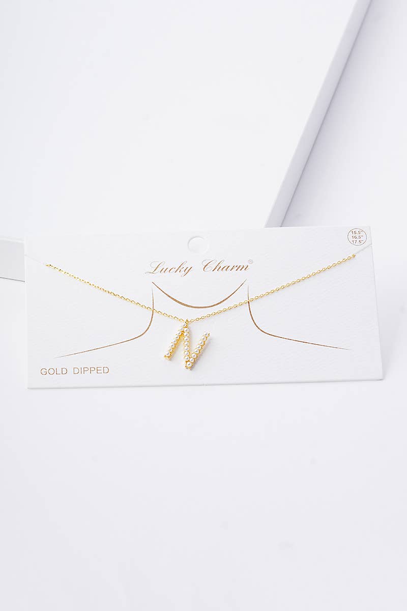 OHBOOBA DESIGN - Vente Colliers à pendentif - Collier initial en perles plaquées or26