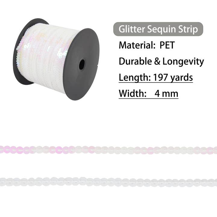 AK Brand - Wholesale Craft supplies - Flat Sequin Strip 4mm Metallic Sequin Trim 197 Yards9