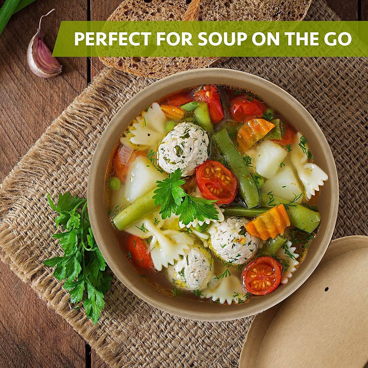 singleware - Wholesale Food Storage Container - NYHI Kraft Paper Soup Storage Containers With Lids | 8 Ounce Insulated Take Out Disposable Food Storage Container Cups For Hot & Cold Foods | Eco Friendly To Go Soup Bowls With Vented Lid | 50 Pack2