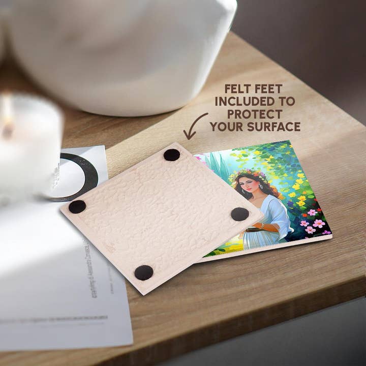 3dRose - Wholesale Coasters - 3dRose, Pretty Young Woman In The Garden With A Book In Her Hands Gift, Coaster3