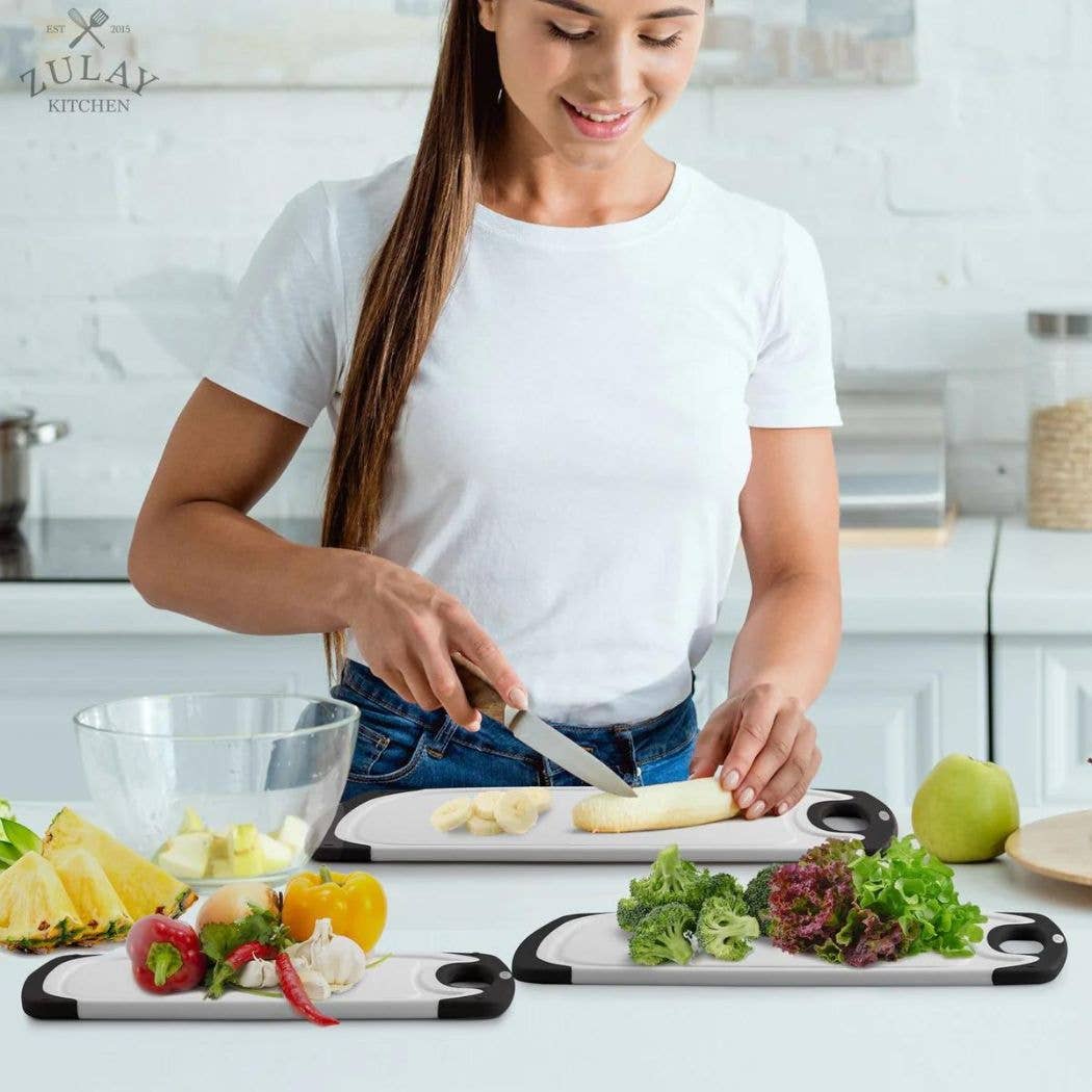 Zulay Kitchen - Vendita all'ingrosso Taglieri - Set di 3 Taglieri con Scanalature per Succhi – Pronto per lo Scaffale8