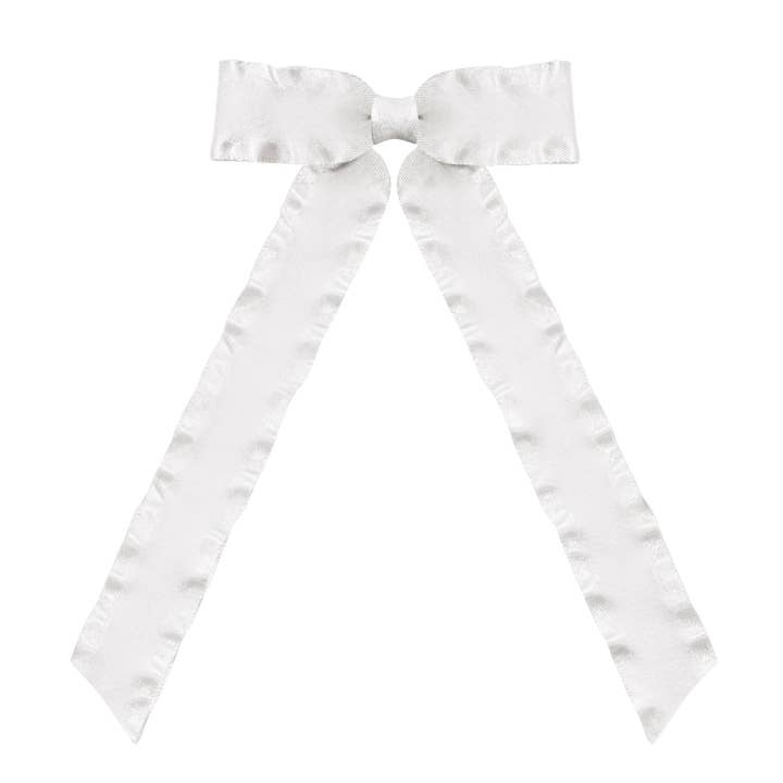 Off White Medium Lång Svans Ruffle Hårklämmor för wholesale av Verity Jones London