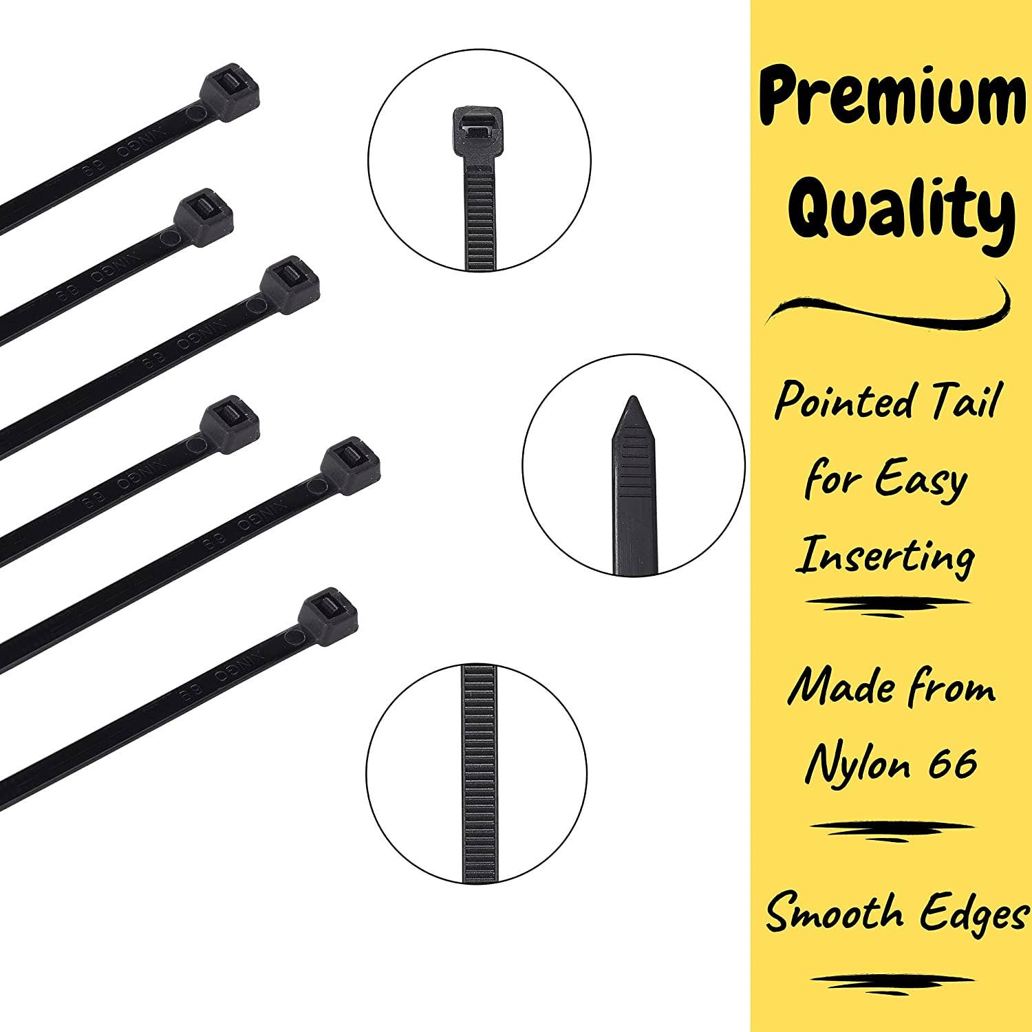 Bates Choice - Vente Outil de bricolage - Bates - Attaches de câble à glissière, paquet de 150, tailles assorties, 4/8/12 pouces3