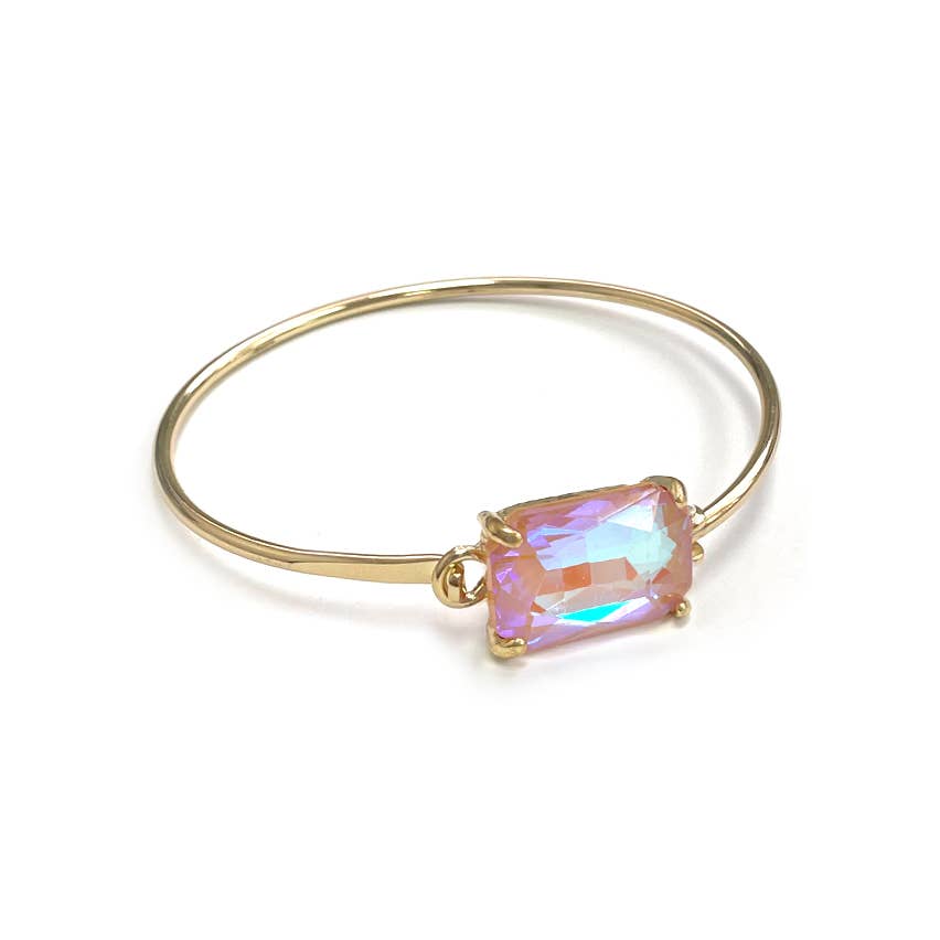 StarryNYC - Venta al por mayor Brazalete - Brazalete de metal rectangular con cristal de vidrio de alta calidad13