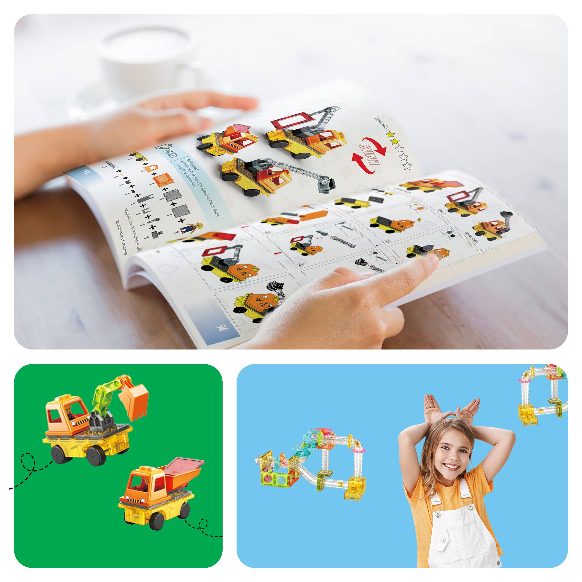 PicassoTiles – wholesale Building set – Child – PicassoTiles Idea Book for Toy Magnet Building Tile Set7