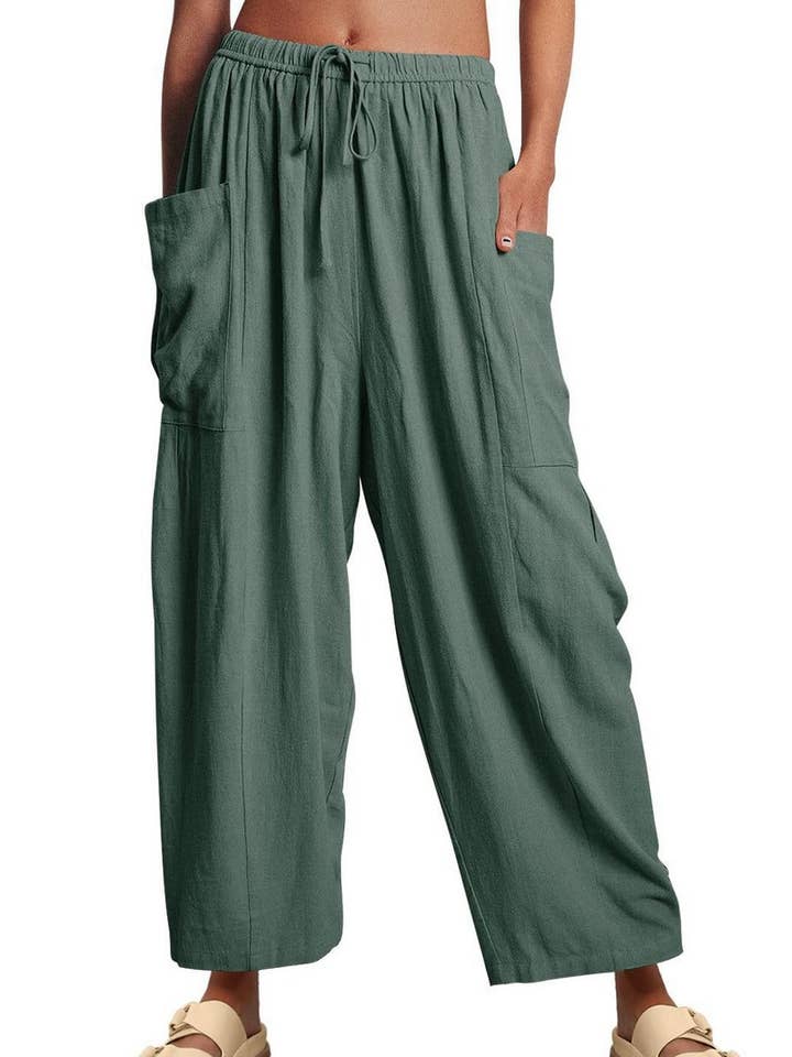 NINEXIS - Wholesale Pants - Women's - CWBLP0709_LOOSE CASUAL COTTON AND LINEN TROUSERS4