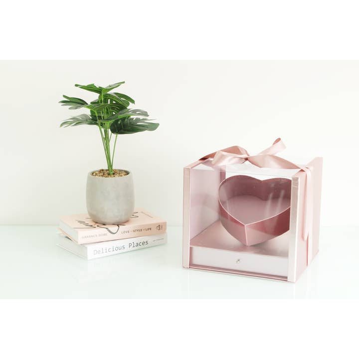 Elegant Design Supply - Wholesale Gift Box - Square PVC Flower Box with Tilted Heart and Drawer7