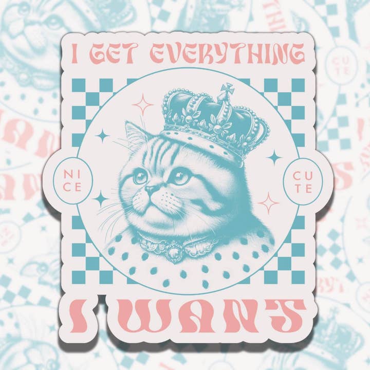 Waterdichte vinyl kattensticker voor laptop en waterfles voor wholesale door Sticky Sadness Designs