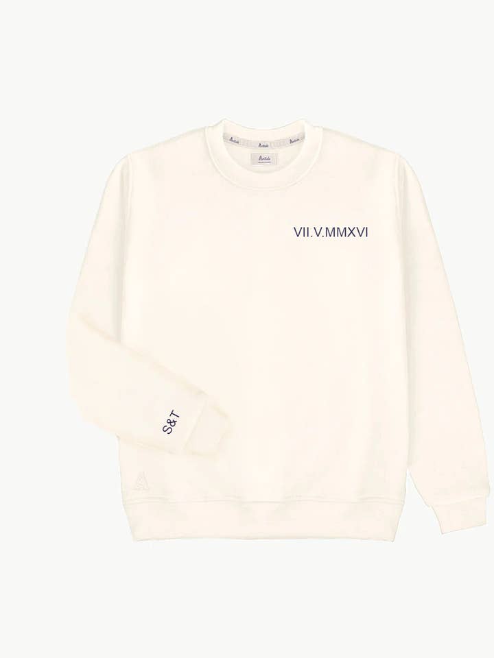SWEATSHIRT OFF WHITE | DOUBLE BRODERIE pour la vente par Anitials