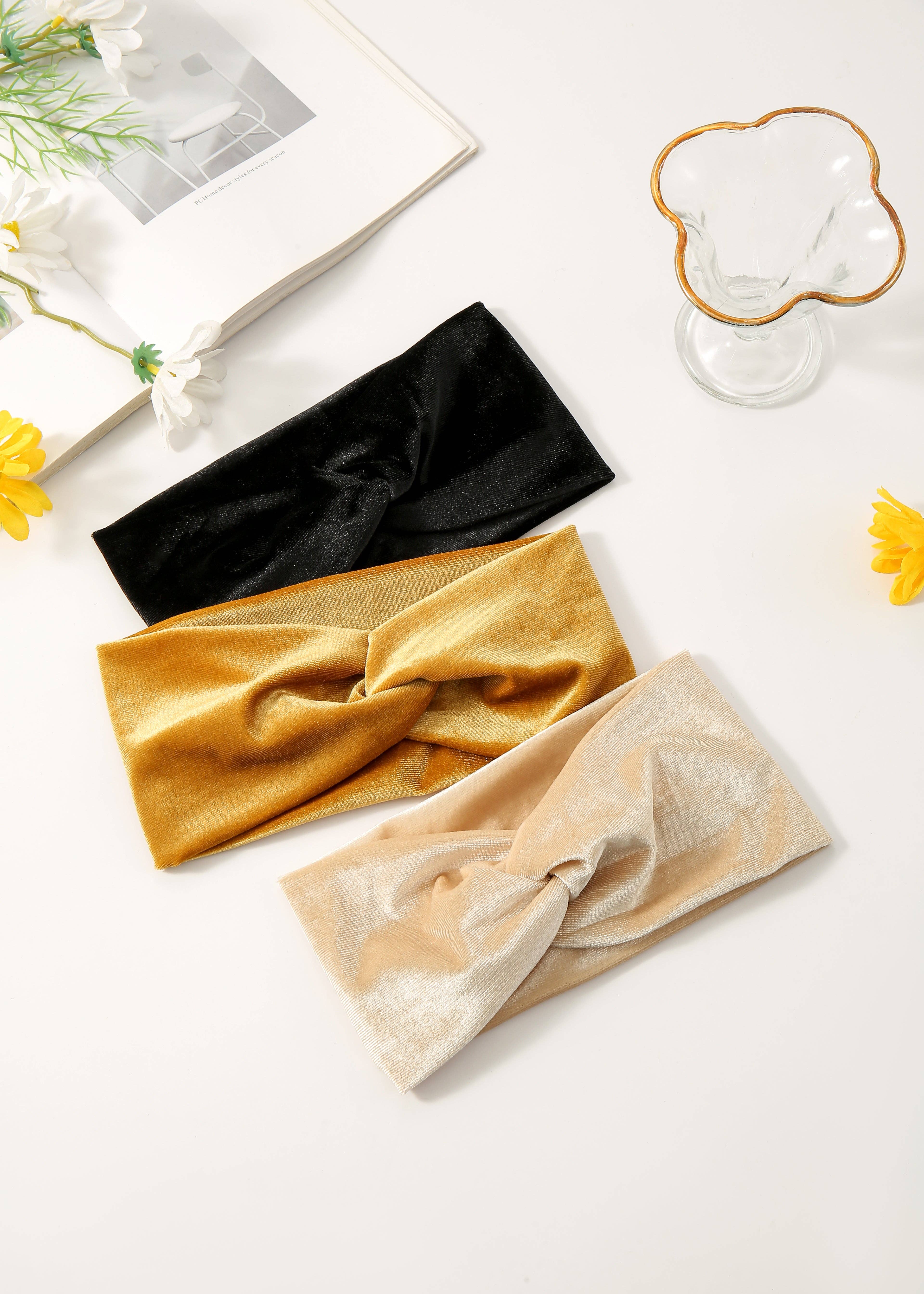 Emilie collection - Wholesale Fashion Headband - Women's - Velvet headband champagne2