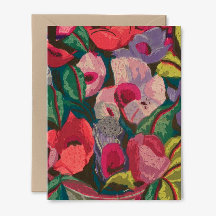Painterly Flowers Card | Garden | Any Occasion | Floral | Vintage for wholesale by Hemlock House Studio