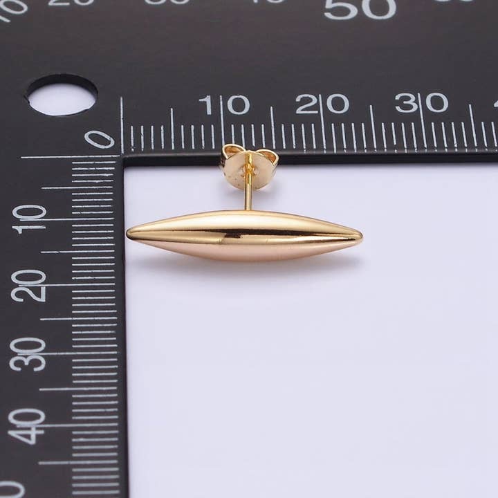 Aim Eternal – wholesale Solitärörhängen – 16K Guld Fylld 22,5mm Sfär Geometrisk Bar Stud Örhängen | AD-4233