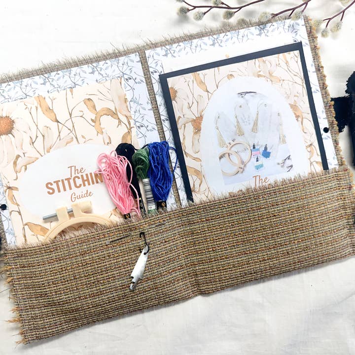 A House of Books - Wholesale Craft Sewing Kit - Embroidered Bookmark Making Kit- DIY Craft Kit
