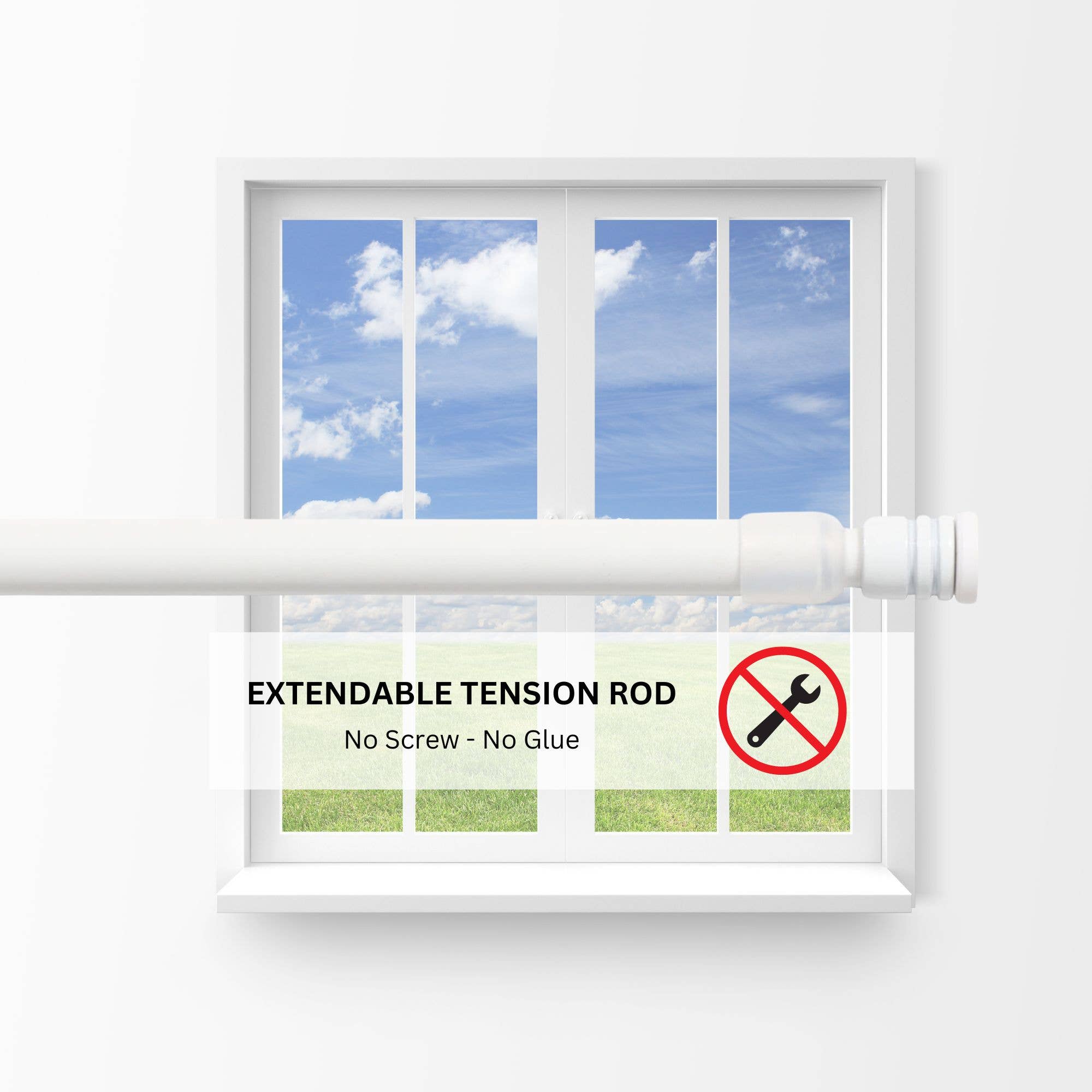 Evideco French Home Goods - Wholesale Curtain Rod - Tension Rods - No Tools Needed Rubber Tips4