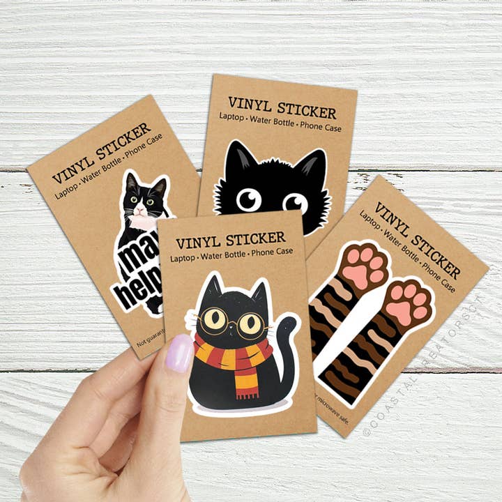 Coastal Creators of Connecticut - Wholesale Phone & Laptop Stickers - Harry Potter Cat Laptop, Phone, Kindle, Water Bottle Sticker