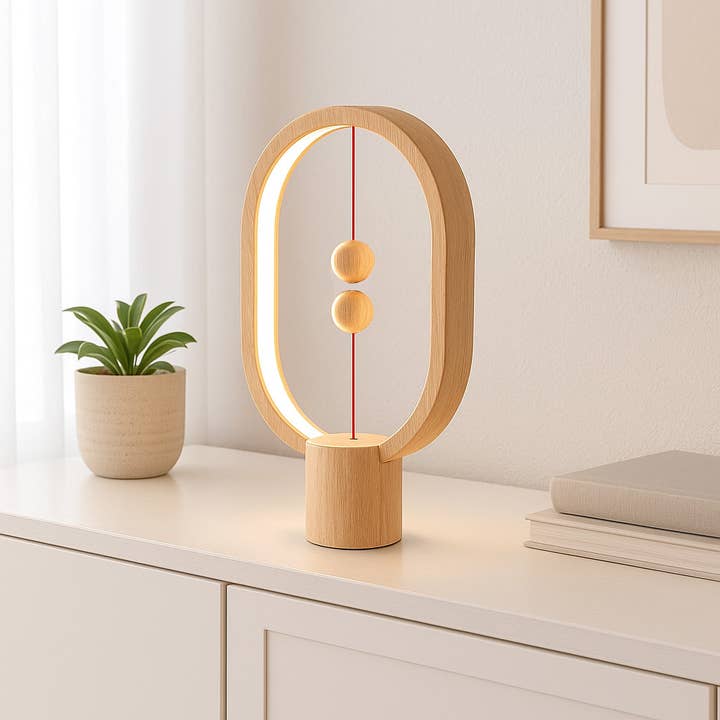 Allocacoc DesignNest - Wholesale Accent/Desk Lamp - Heng Balance Lamp Ellipse Mini USB-C; Portable; LIGHT WOOD 2