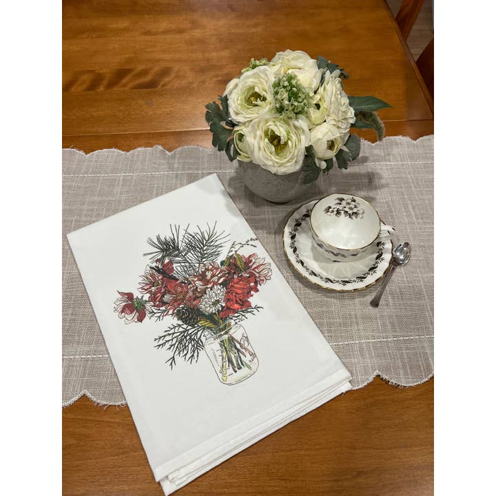 Vivid Cottage - Wholesale Tea Towel - Tea Towel - Winter Bouquet2