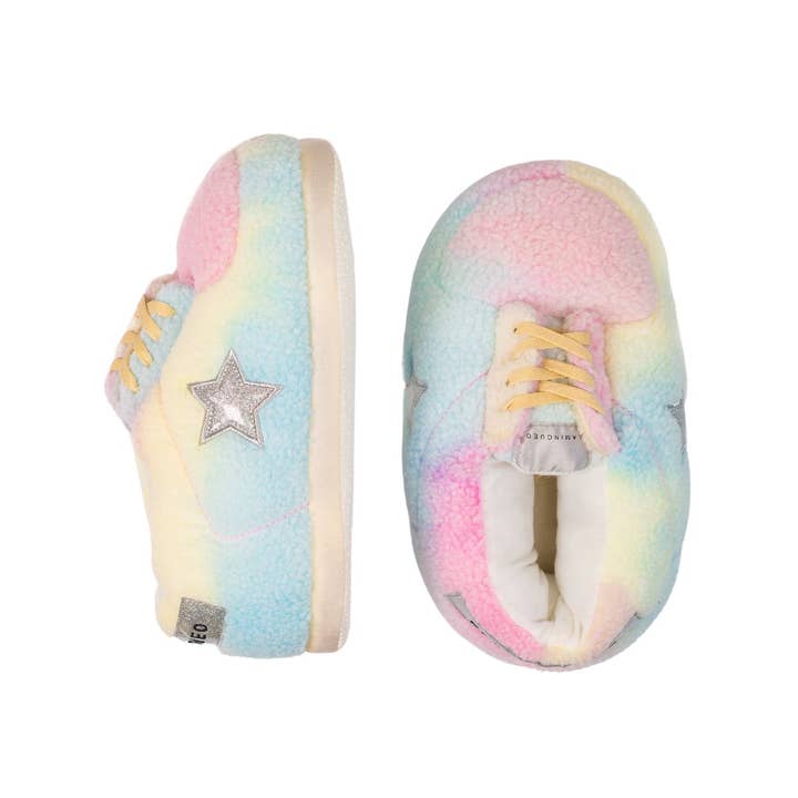 Scarpe da casa giganti multicolori in peluche per la vendita all'ingrosso da parte di Flamingueo