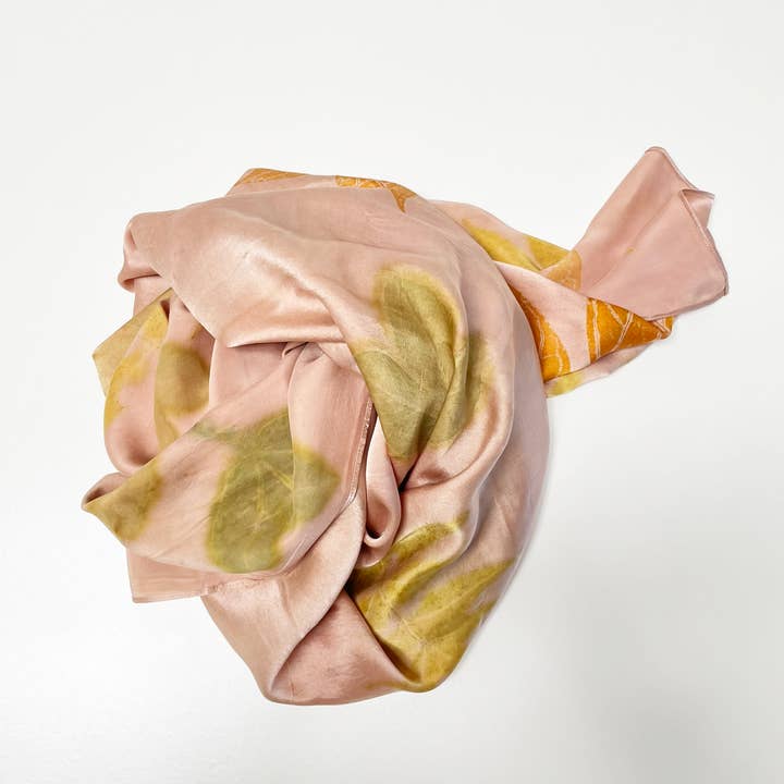 Ecoprinted Silk Scarf - Pink and other Purchase Wholesale silk scarves for dyeing. Free Returns & Net 60 Terms on Faire trending on Faire.